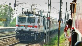 DANGEROUS OVERTAKE  Kanpur Shatabdi Overtake Banaras New Delhi Superfast At Ghaziabad Outer [upl. by Nivrae]