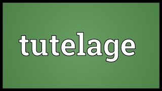 Tutelage Meaning [upl. by Clorinde]