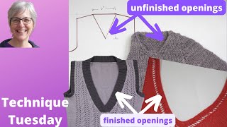 Vneck sweater construction  Technique Tuesday [upl. by Selrhc491]