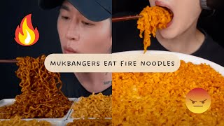 Mukbangers eating SPICY NOODLES 🔥🔥🔥 [upl. by Hazem]