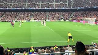 Lionel Messi goal  free kick live from Camp Nou Barcelona  Liverpool 30 152019 [upl. by Feer529]