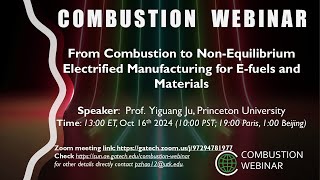 100th Webinar From Combustion to NonEquilibrium Electrified Manufacturing for Efuels amp Materials [upl. by Cowan]