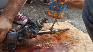 Steering rack and pinion rebuild  trouble shoot power steering fluid leak [upl. by Einniw]