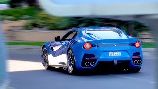 6 MIN of Ferrari F12 TDF SOUNDS and ACCELERATION [upl. by Itnavart]