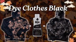 How To Dye Clothes Black  Rit Dye  Dye Viral Leaf Hoodie [upl. by Rosenberg734]