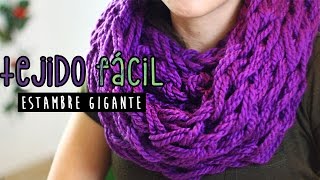 ¡BUFANDA FÁCIL EN 30 MIN Cómo tejer con las manos ✄ Craftingeek [upl. by Aerised]