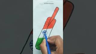 Indianflag 🇮🇳Cricket ball 🏏Drawing short drawing cricket bat Indianflag flag trending viral [upl. by Sigfried871]