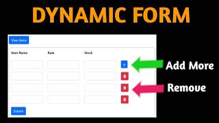 Add Remove Dynamic Input Fields in a PHP Form with jQuery and Submit using Ajax [upl. by Farant959]