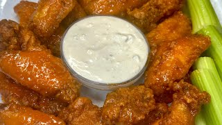 Tasty Buffalo Wings with Homemade Blue Cheese Sauce [upl. by Otreblide]