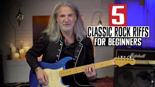 5 Classic Rock Riffs for Beginners [upl. by Gavrah238]