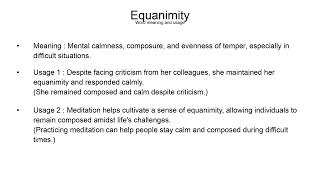 Level Up Your Vocab Equanimity  Unlock the Meaning GRE IELTS PTE GMAT SAT [upl. by Ahsurej]