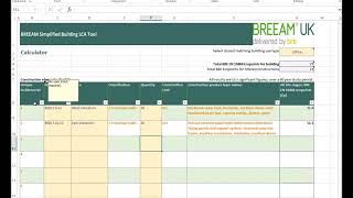 BREEAM Mat 1 tutorial 3 Introduction to the BREEAM Simplified Building LCA tool [upl. by Ahsenot]