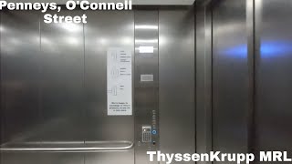 2016 ThyssenKrupp Evolution Blue MRL traction lift at Penneys Dublin Ireland [upl. by Osner]