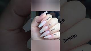 Different types of nail shapes Types of nail shape nails naildesigns shorts [upl. by Yemrots]