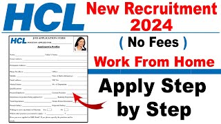 HCL Recruitment 2024 Apply Online  Work From Home  HCL Hiring 2024  Private Jobs in India 2024 [upl. by Cullen]