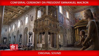 Conferral Ceremony on President Emmanuel Macron 20180626 [upl. by Llehsar]