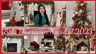 DECORACIÓN de SALA NAVIDAD 2023🎅 DECORACIÓN de Mî CHIMENEA NAVIDAD 2023🎄 [upl. by Rohclem75]