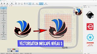 Vectorisation par Inkscape et Numérisation avec Exubérance ou Artistic Digitizer niveau 3 [upl. by Niuq]