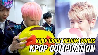 KPop Idols Helium Voice  KPOP COMPILATION [upl. by Tybald798]