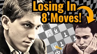 Bobby Fischer Destroys Mikhail Tal With ASTONISHING Queen Sacrifice [upl. by Asnarepse605]