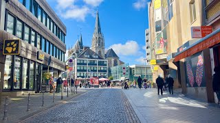 Aachen City Walking Tour  Shopping Area Historical Cathedral Exploring the City  4K [upl. by Arhat]