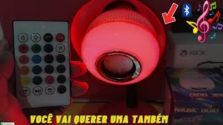 LAMPADA MUSICAL COM BLUETOOTH LED RGB COM CONTROLE POR MENOS DE 20 REAIS [upl. by Otreblasiul302]