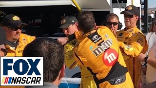 Kyle Busch Punches Joey Logano in Face  2017 LAS VEGAS  NASCAR on FOX [upl. by Zebaj]