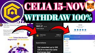 Celia Coin 100 Unlock। Celia Listing Withdraw 15 November। Celia Coin Wallet Fees।Celia Update । [upl. by Asare]