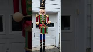 8ft Giant Nutcracker Home Depot Christmas 2021 With Life Eyes [upl. by Ogirdor]