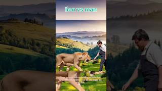 Man vs lion moral story helping lion human shortsfeed [upl. by Monney]