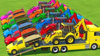 PICKUP amp JCB LOADING amp TRANSPORTER OF COLORS IN FS22  FARMING SIMULATOR 22 [upl. by Alicsirp]