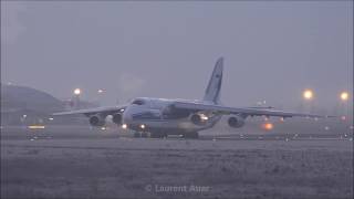 Antonov An124100  VolgaDnepr Airlines  Go Around Landing and Take off [upl. by Parker221]