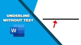 how to insert underline without text in word [upl. by Sanferd]