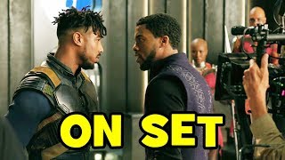 Behind The Scenes on BLACK PANTHER Movie BRoll amp Bloopers [upl. by Nylodam]