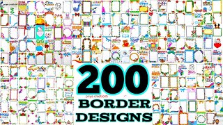 200 Border Designs  100 Border Designs Compilation  50 Border Designs for project  200 borders [upl. by Wheeler972]