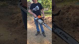 Stihl MS 400 CM cold start 🇩🇪 stihl chainsawman chainsaw coldstart satisfying asmr shorts [upl. by Else]