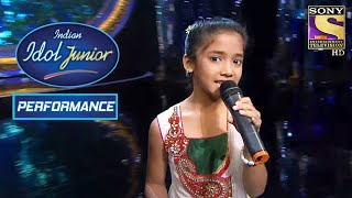 Sugandha Gets A Standing Ovation  Indian Idol Junior [upl. by Aneetsyrk]