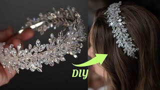 Create crystal headdress  DIY bridal headdress headdressmaking [upl. by Nera]