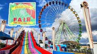 Empty Opening Day of FLORIDA STATE FAIR 2023 Foods Livestock Rides Entertainment [upl. by Gardia]