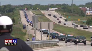 Hundreds salute Officer John Hetland during funeral procession [upl. by Wiseman]