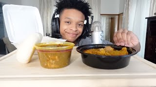 ASMR MUKBANG EATING NIGERIAN FUFU WITH OKRA SOUPPLAM BUTTER [upl. by Assiral]