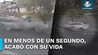 IMPACTANTE Captan momento exacto de choque de automovilista auto quedó destrozado [upl. by Sigismundo896]