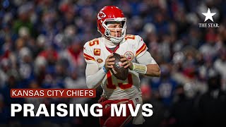 Patrick Mahomes Praises Chiefs Marquez ValdesScantling for big time catches in Win over Bills [upl. by Rachael]