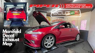 Full Piper Exhaust System and Ecutek Tuning Honda Civic Fn2 Type R [upl. by Hannaj]