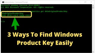 How To Find Window Product Key In Windows 10  11  7  8 3 Ways [upl. by Tseng]