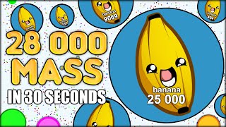 MY WORLD RECORD 28 000 MASS IN 32 SECONDS IN AGARIO THE MOST ADDICTIVE GAME EVER  AGARIO 29 [upl. by Goraud]