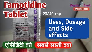 Famotidine 2040 mg Tablet  used for peptic ulcer  uses dosage and side effects HealthRank [upl. by Oniotna304]