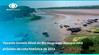 Vazante severa Nível do Rio Negro em Manaus está próximo da cota histórica de 2023 [upl. by Holsworth79]