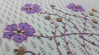 Net embroidery blouse design3D Modif using by net clothNet cloth patch workpatch workMaggam work [upl. by Teiluj]