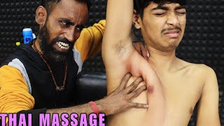 He Received Deep Tissue Chest Massage  Head Massage amp Neck Cracking  Skin Cracking  Sleep ASMR [upl. by Denton]